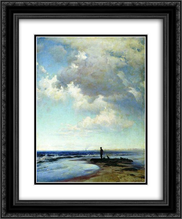At the seashore 20x24 Black Ornate Wood Framed Art Print Poster with Double Matting by Orlovsky, Volodymyr