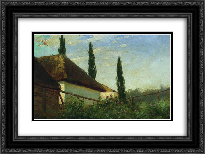 In the summer on the farm 24x18 Black Ornate Wood Framed Art Print Poster with Double Matting by Orlovsky, Volodymyr