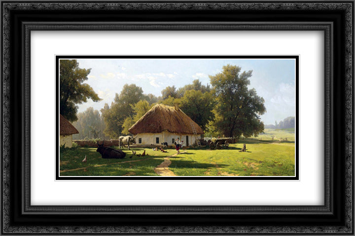 Summer day in Ukraine 24x16 Black Ornate Wood Framed Art Print Poster with Double Matting by Orlovsky, Volodymyr