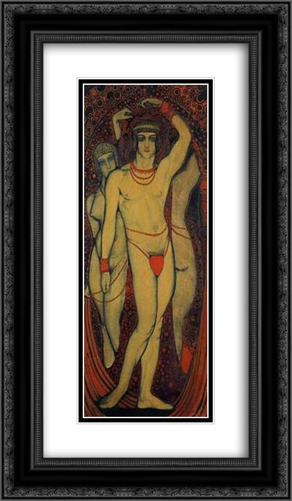 Nudism 14x24 Black Ornate Wood Framed Art Print Poster with Double Matting by Maksymovych, Vsevolod