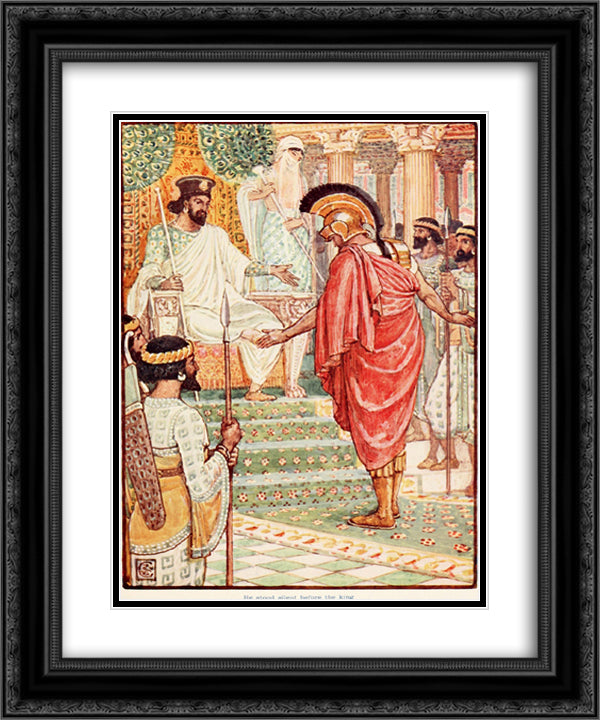 He stoods silent before King 20x24 Black Ornate Wood Framed Art Print Poster with Double Matting by Crane, Walter