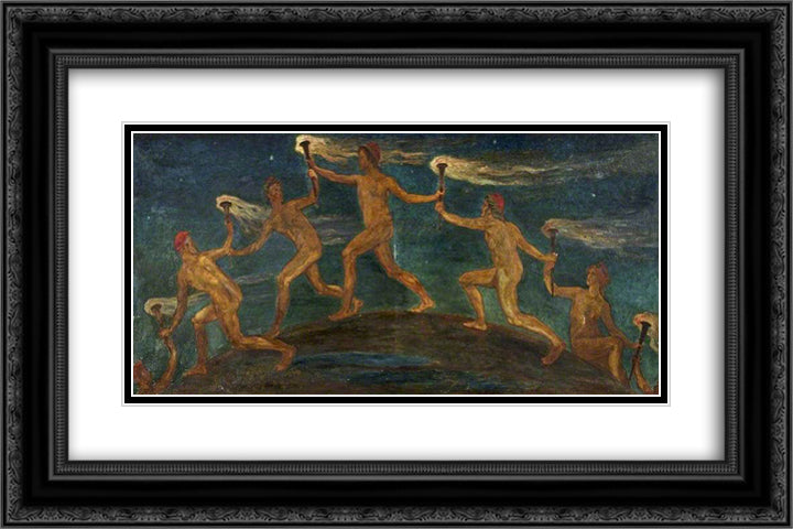 Race of Hero Spirits Pass 24x16 Black Ornate Wood Framed Art Print Poster with Double Matting by Crane, Walter