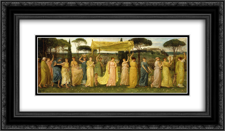 The Advent of Spring 24x14 Black Ornate Wood Framed Art Print Poster with Double Matting by Crane, Walter