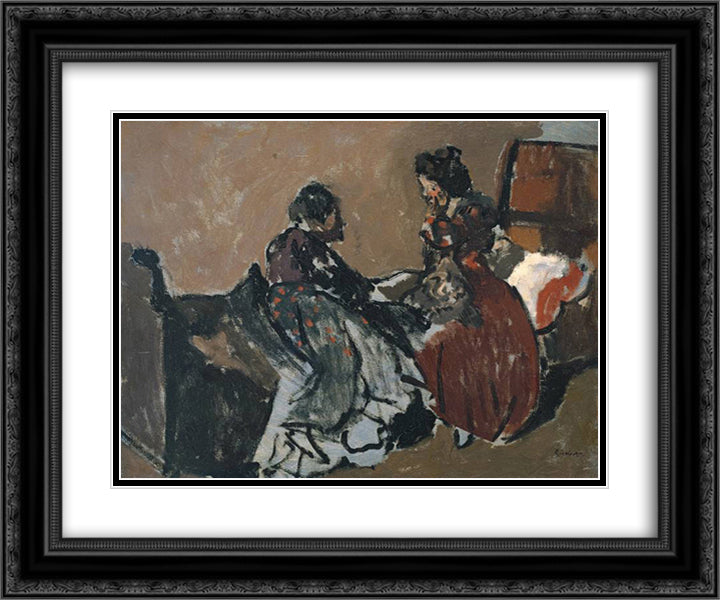 A Marengo 24x20 Black Ornate Wood Framed Art Print Poster with Double Matting by Sickert, Walter