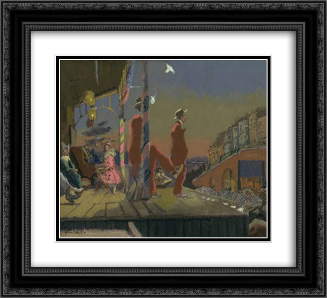 Brighton Pierrots 22x20 Black Ornate Wood Framed Art Print Poster with Double Matting by Sickert, Walter