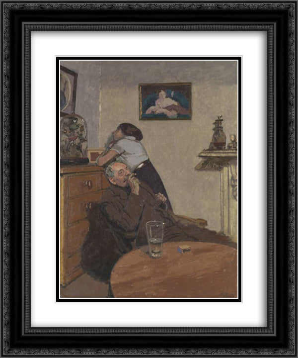 Ennui 20x24 Black Ornate Wood Framed Art Print Poster with Double Matting by Sickert, Walter