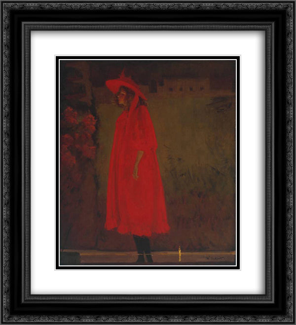 Minnie Cunningham at the Old Bedford 20x22 Black Ornate Wood Framed Art Print Poster with Double Matting by Sickert, Walter