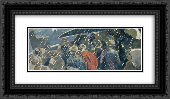 Miss Earhart's Arrival 24x14 Black Ornate Wood Framed Art Print Poster with Double Matting by Sickert, Walter