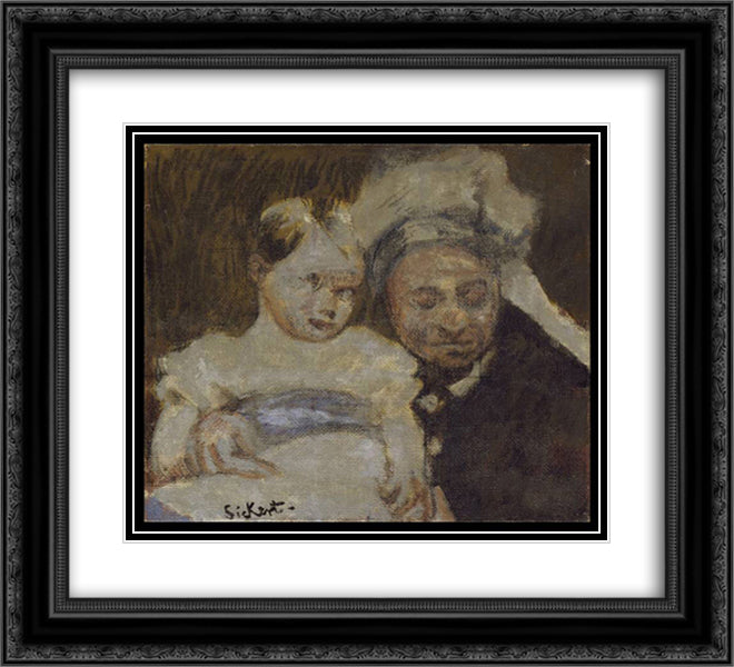 Queen Victoria and her great-grandson 22x20 Black Ornate Wood Framed Art Print Poster with Double Matting by Sickert, Walter
