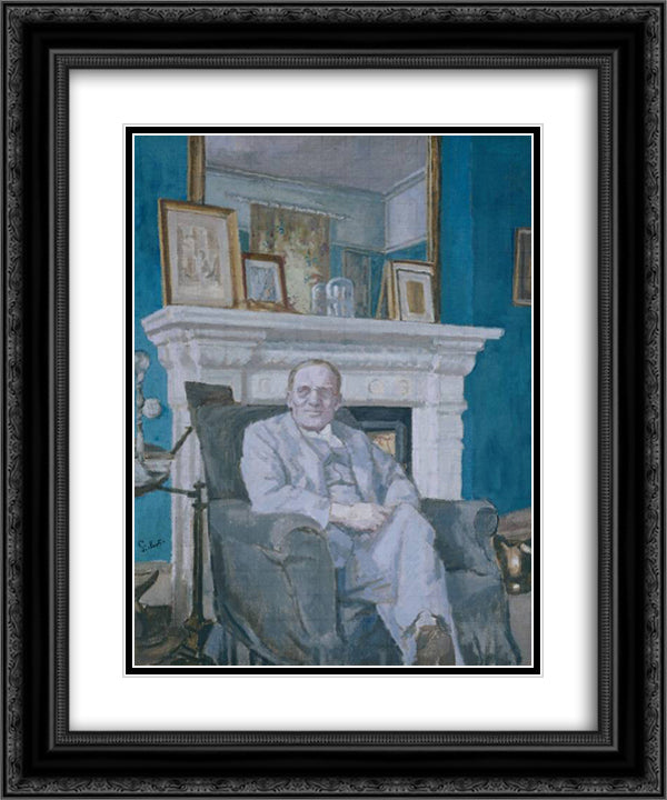 Sir Alec Martin 20x24 Black Ornate Wood Framed Art Print Poster with Double Matting by Sickert, Walter