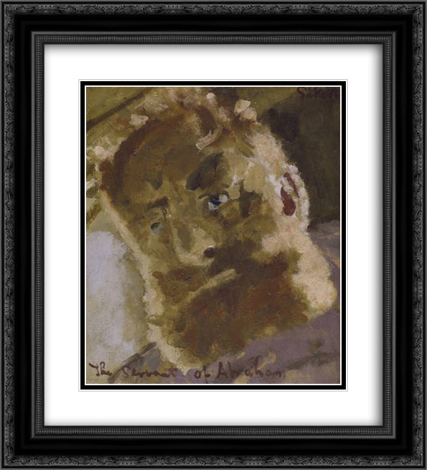 The Servant of Abraham 20x22 Black Ornate Wood Framed Art Print Poster with Double Matting by Sickert, Walter