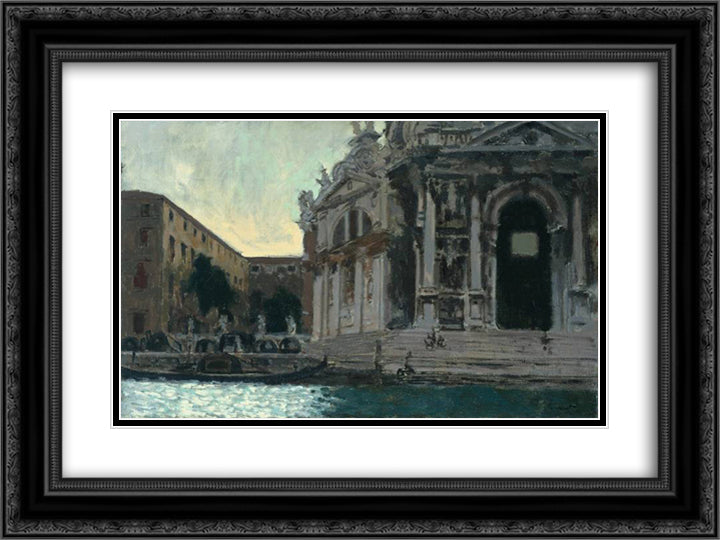 Venice, la Salute 24x18 Black Ornate Wood Framed Art Print Poster with Double Matting by Sickert, Walter