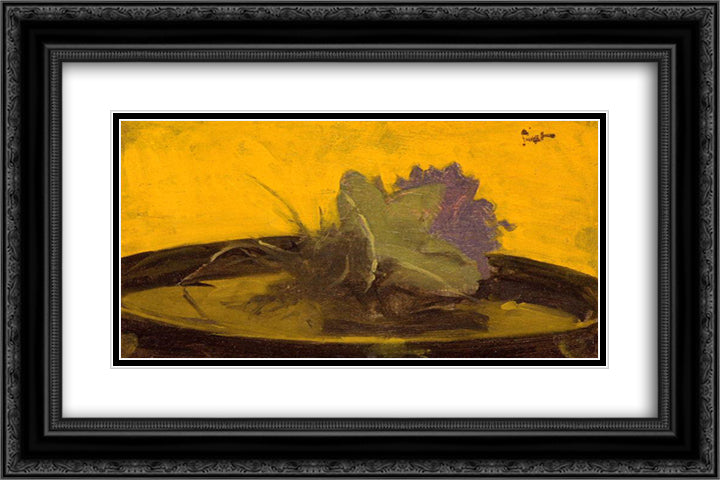 Violets 24x16 Black Ornate Wood Framed Art Print Poster with Double Matting by Sickert, Walter
