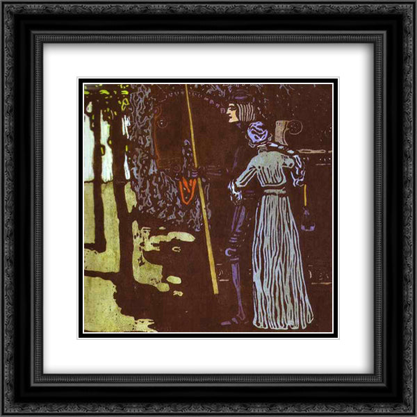 Farewell 20x20 Black Ornate Wood Framed Art Print Poster with Double Matting by Kandinsky, Wassily