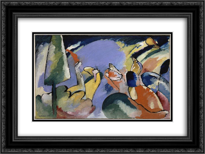 Improvisation 14 24x18 Black Ornate Wood Framed Art Print Poster with Double Matting by Kandinsky, Wassily