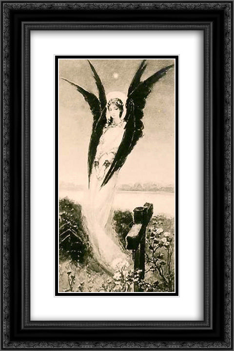 Angel of Sadness 16x24 Black Ornate Wood Framed Art Print Poster with Double Matting by Kotarbinski, Wilhelm