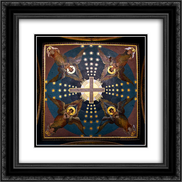 Ceiling at Kiev St. Vladimir Cathedral 20x20 Black Ornate Wood Framed Art Print Poster with Double Matting by Kotarbinski, Wilhelm