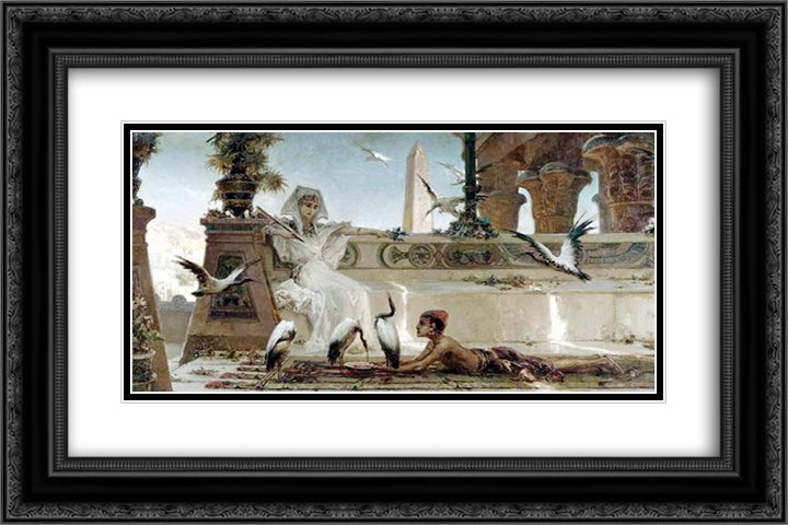 Cleopatra 24x16 Black Ornate Wood Framed Art Print Poster with Double Matting by Kotarbinski, Wilhelm