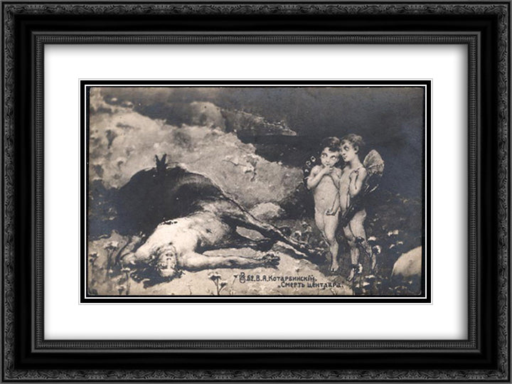Death of a Centaur 24x18 Black Ornate Wood Framed Art Print Poster with Double Matting by Kotarbinski, Wilhelm