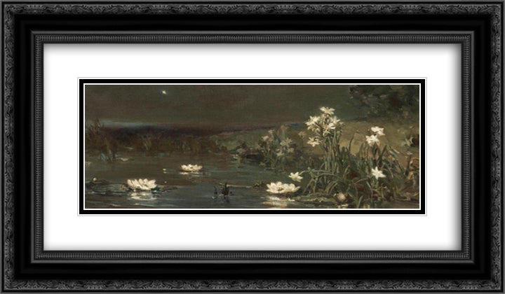 Evening Star 24x14 Black Ornate Wood Framed Art Print Poster with Double Matting by Kotarbinski, Wilhelm