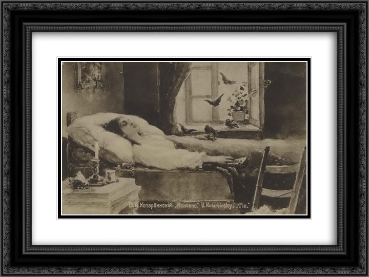 Fin 24x18 Black Ornate Wood Framed Art Print Poster with Double Matting by Kotarbinski, Wilhelm