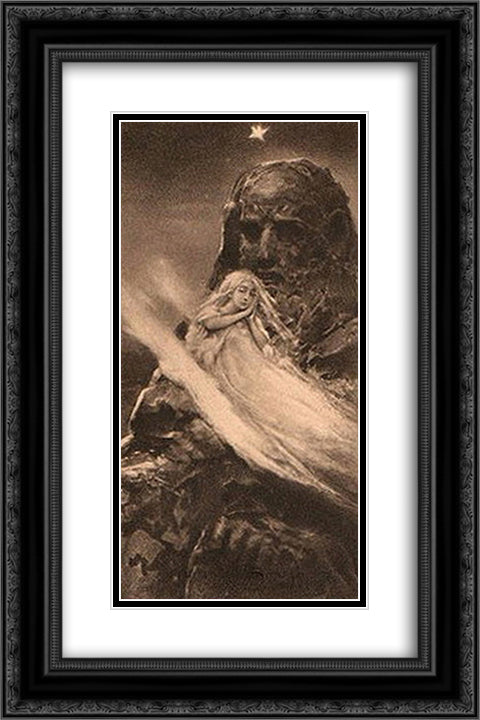 Golden Cloud 16x24 Black Ornate Wood Framed Art Print Poster with Double Matting by Kotarbinski, Wilhelm