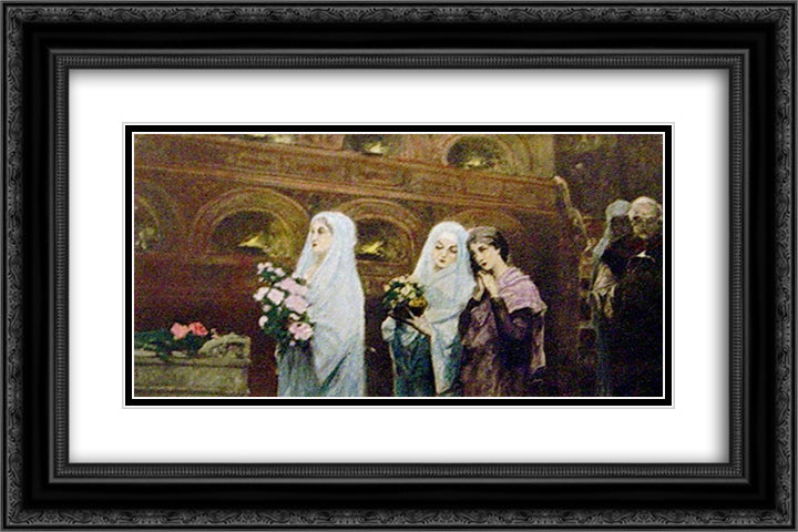 Kolumbaries 24x16 Black Ornate Wood Framed Art Print Poster with Double Matting by Kotarbinski, Wilhelm