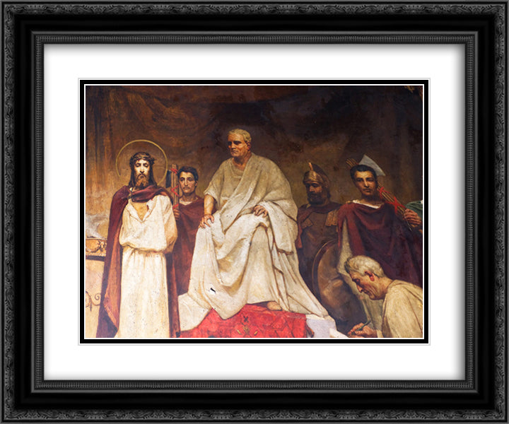 Pilate's court 24x20 Black Ornate Wood Framed Art Print Poster with Double Matting by Kotarbinski, Wilhelm