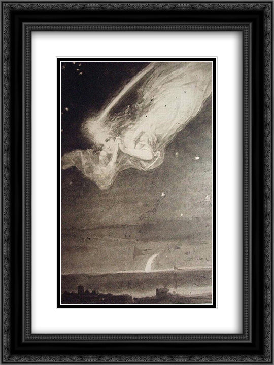 Shooting Star 18x24 Black Ornate Wood Framed Art Print Poster with Double Matting by Kotarbinski, Wilhelm