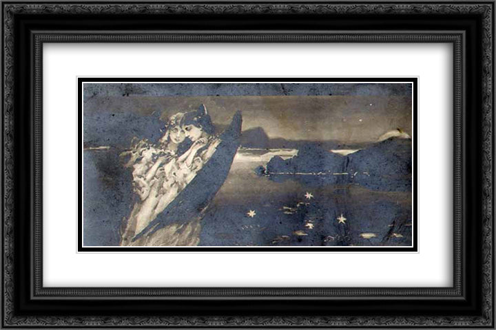 Translunary Edge 24x16 Black Ornate Wood Framed Art Print Poster with Double Matting by Kotarbinski, Wilhelm