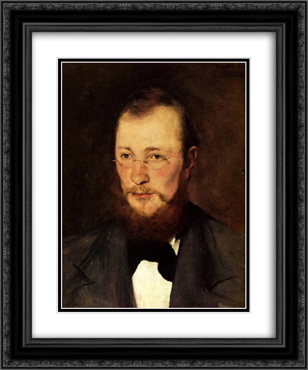 Portrat des Dr. med. Friedrich Rauert 20x24 Black Ornate Wood Framed Art Print Poster with Double Matting by Leibl, Wilhelm