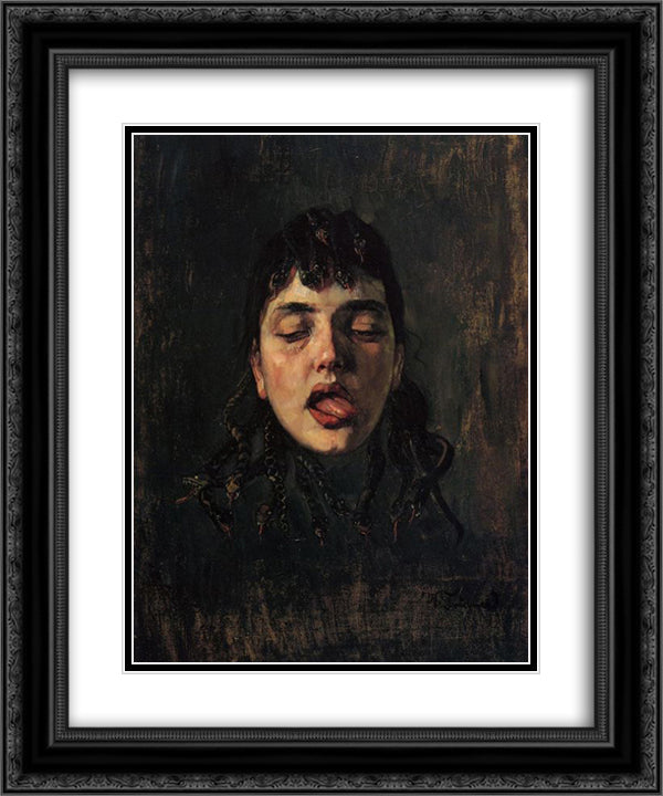 Gorgonenhaupt 20x24 Black Ornate Wood Framed Art Print Poster with Double Matting by Trubner, Wilhelm