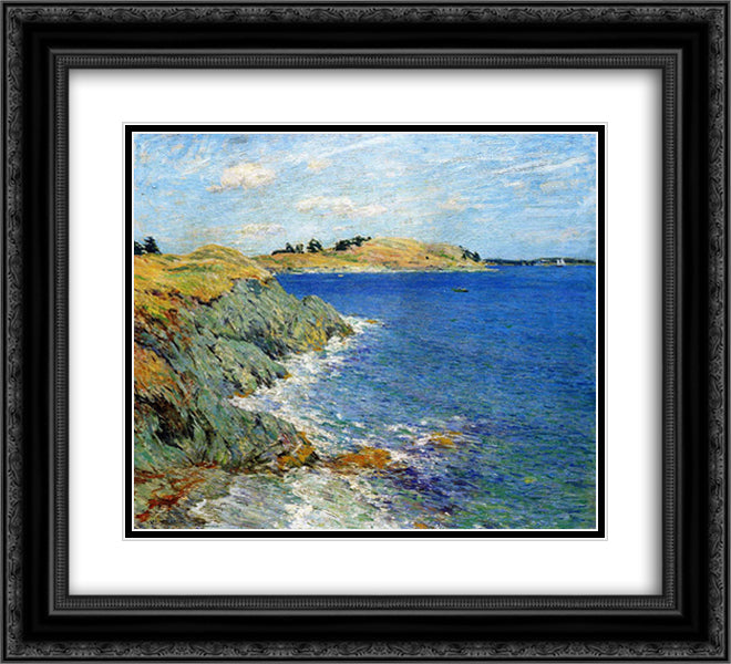 Ebbing Tide, Version Two 22x20 Black Ornate Wood Framed Art Print Poster with Double Matting by Metcalf, Willard