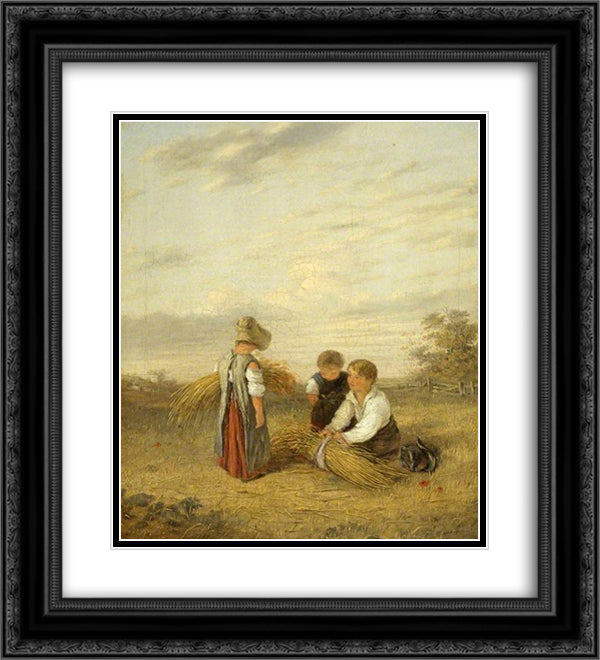 Harvest Time 20x22 Black Ornate Wood Framed Art Print Poster with Double Matting by Collins, William