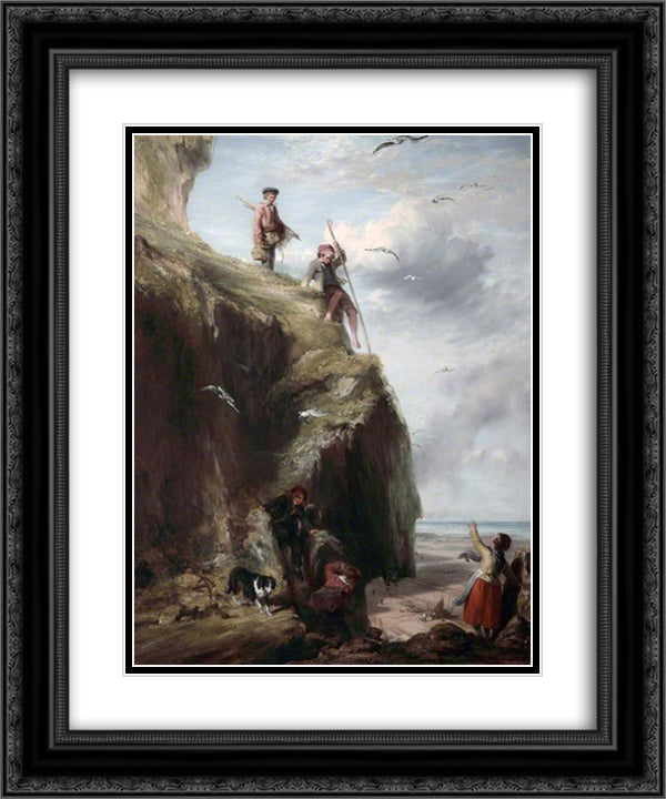 Returning from the Haunts of the Seafowl 20x24 Black Ornate Wood Framed Art Print Poster with Double Matting by Collins, William
