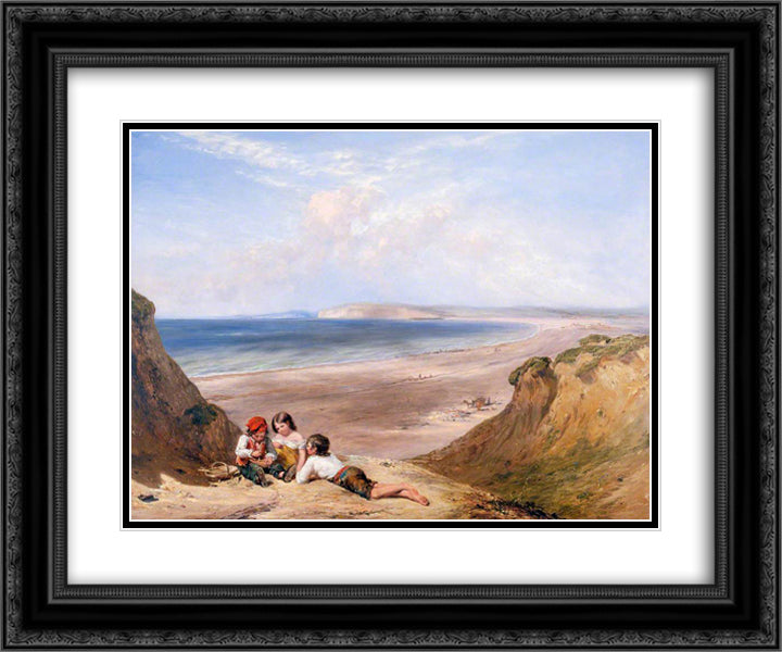 Seaford, Sussex 24x20 Black Ornate Wood Framed Art Print Poster with Double Matting by Collins, William