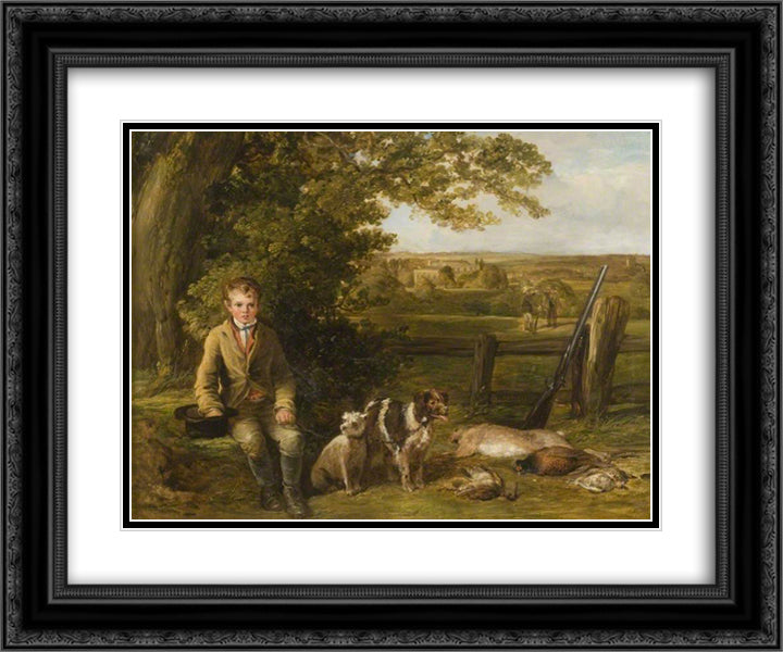 The Day's Bag 24x20 Black Ornate Wood Framed Art Print Poster with Double Matting by Collins, William