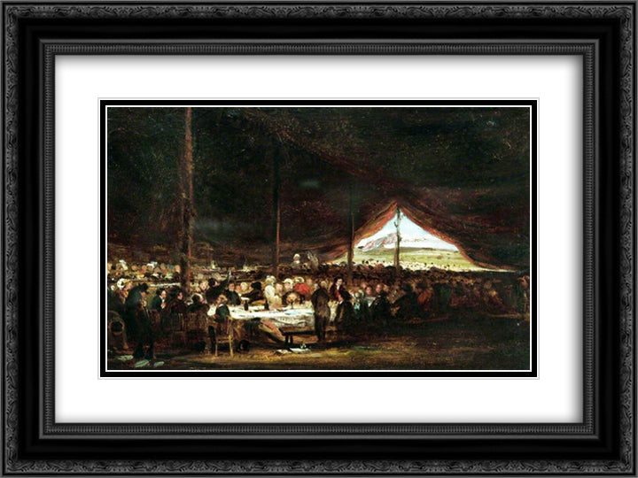 The Reform Club Banquet, Edinburgh 24x18 Black Ornate Wood Framed Art Print Poster with Double Matting by Collins, William