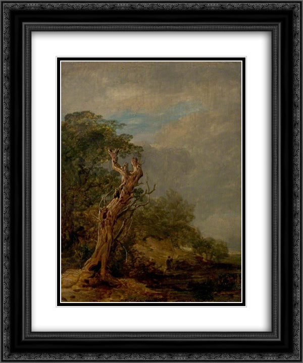 The Withered Tree 20x24 Black Ornate Wood Framed Art Print Poster with Double Matting by Collins, William