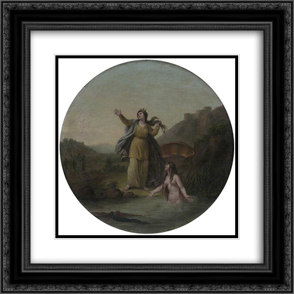 Ceres and Arethusa 20x20 Black Ornate Wood Framed Art Print Poster with Double Matting by Hamilton, William