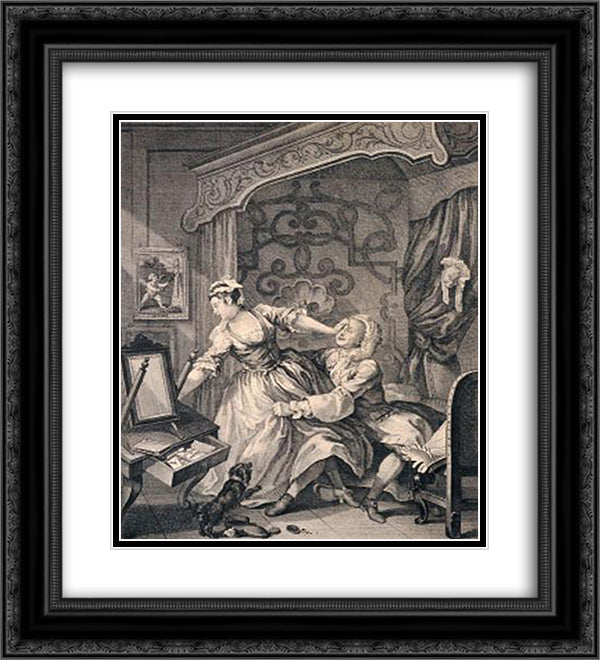 Before 20x22 Black Ornate Wood Framed Art Print Poster with Double Matting by Hogarth, William