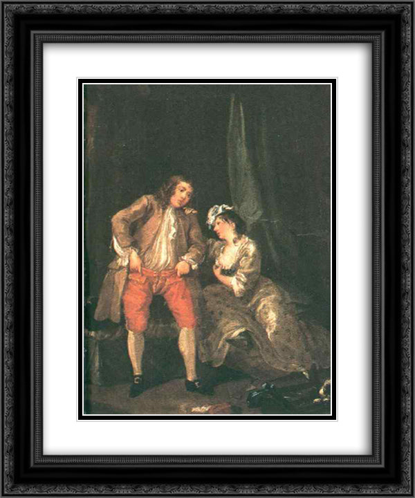 Before the Seduction and After 20x24 Black Ornate Wood Framed Art Print Poster with Double Matting by Hogarth, William