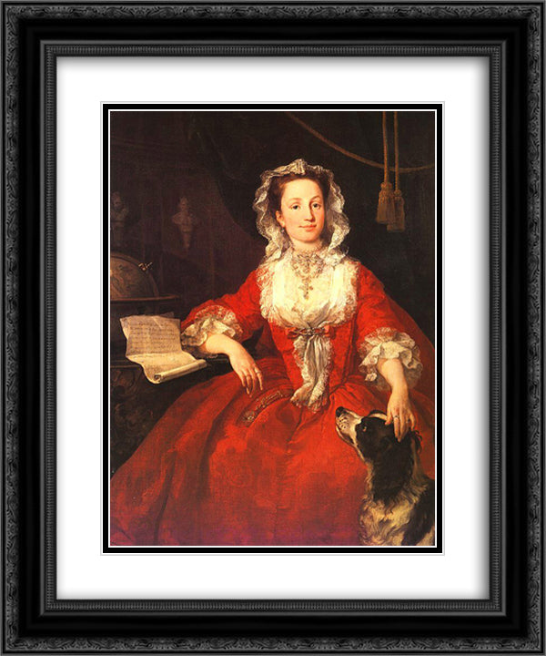 Miss Mary Edwards 20x24 Black Ornate Wood Framed Art Print Poster with Double Matting by Hogarth, William