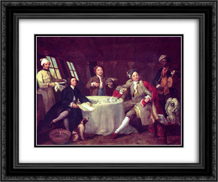 Portrait of Lord George Graham in his saloon 24x20 Black Ornate Wood Framed Art Print Poster with Double Matting by Hogarth, William