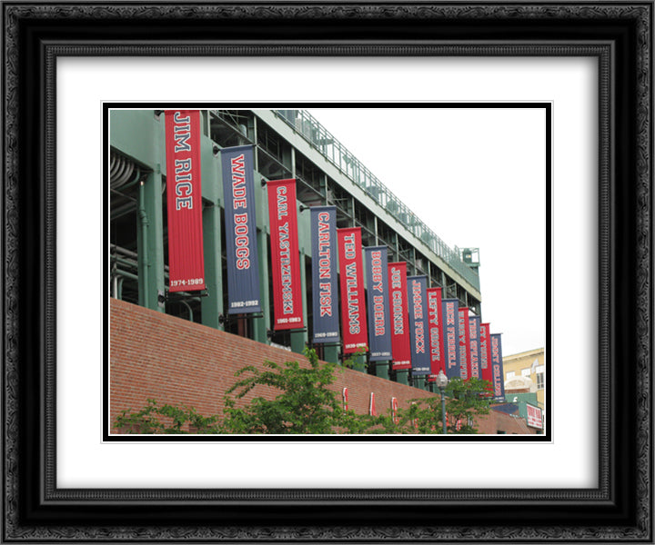 Fenway Park 24x20 Black Ornate Wood Framed Art Print Poster with Double Matting