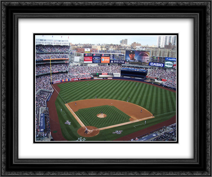 Yankee Stadium 24x20 Black Ornate Wood Framed Art Print Poster with Double Matting
