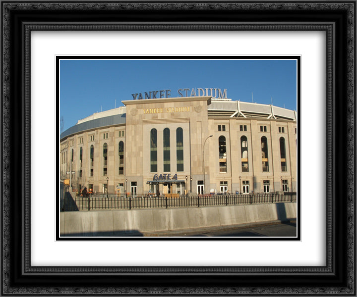 Yankee Stadium 24x20 Black Ornate Wood Framed Art Print Poster with Double Matting