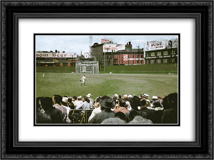 Crosley Field 24x18 Black Ornate Wood Framed Art Print Poster with Double Matting
