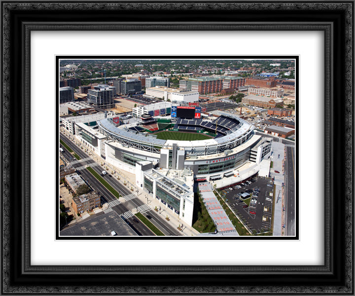 Nationals Park 24x20 Black Ornate Wood Framed Art Print Poster with Double Matting