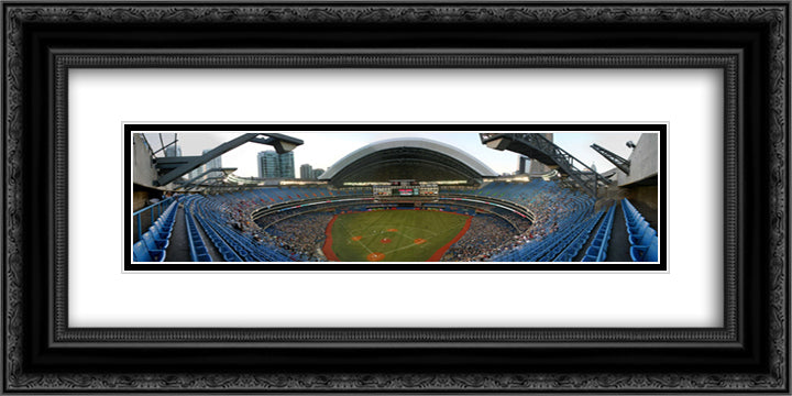 Rogers Centre 24x12 Black Ornate Wood Framed Art Print Poster with Double Matting